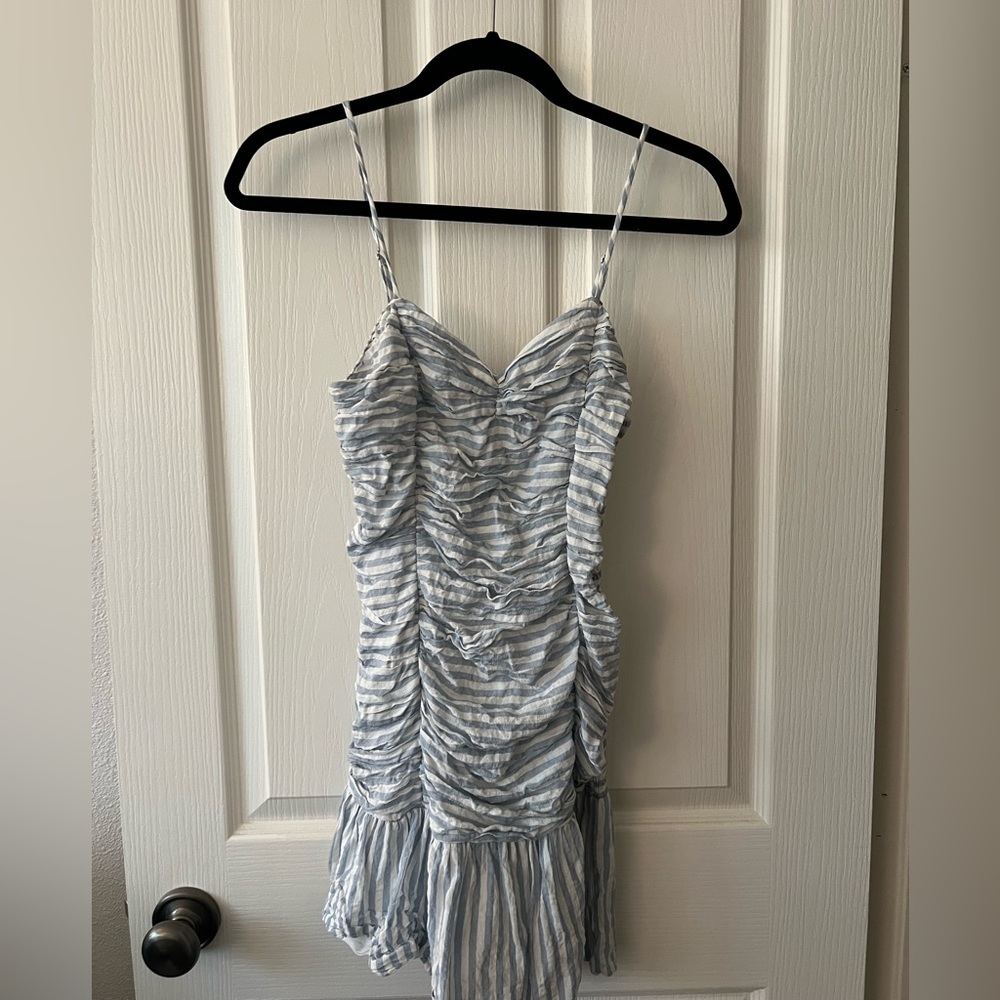 Blue & white striped sun dress